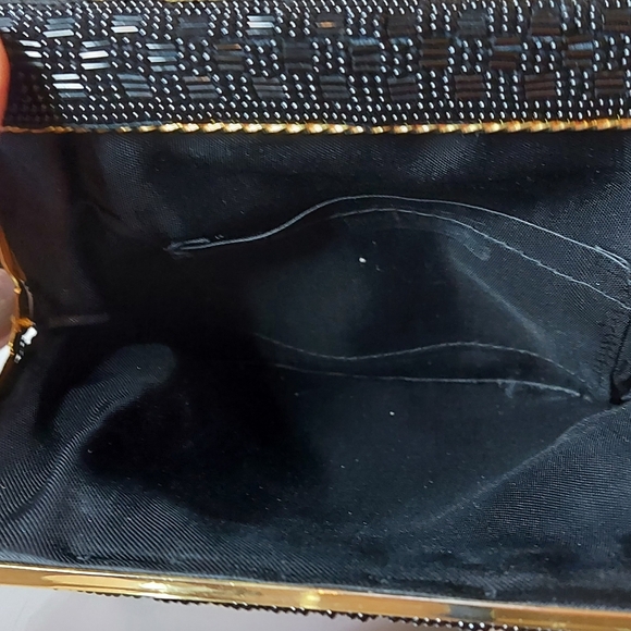 Beaded Evening Bag, Vintage 50's, Black Micro Beaded Purse - Picture 4 of 9